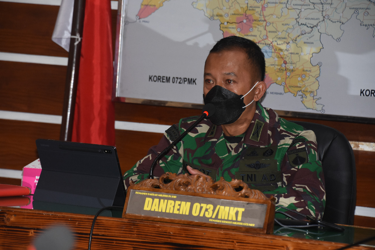 Danrem 073/Makutarama Terima Video Conference Dari Pangdam IV/Diponegoro 